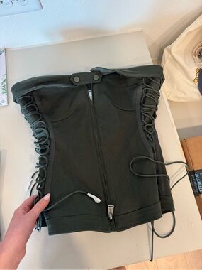 SIMKHAI Moss Green Corset Top